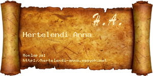 Hertelendi Anna névjegykártya